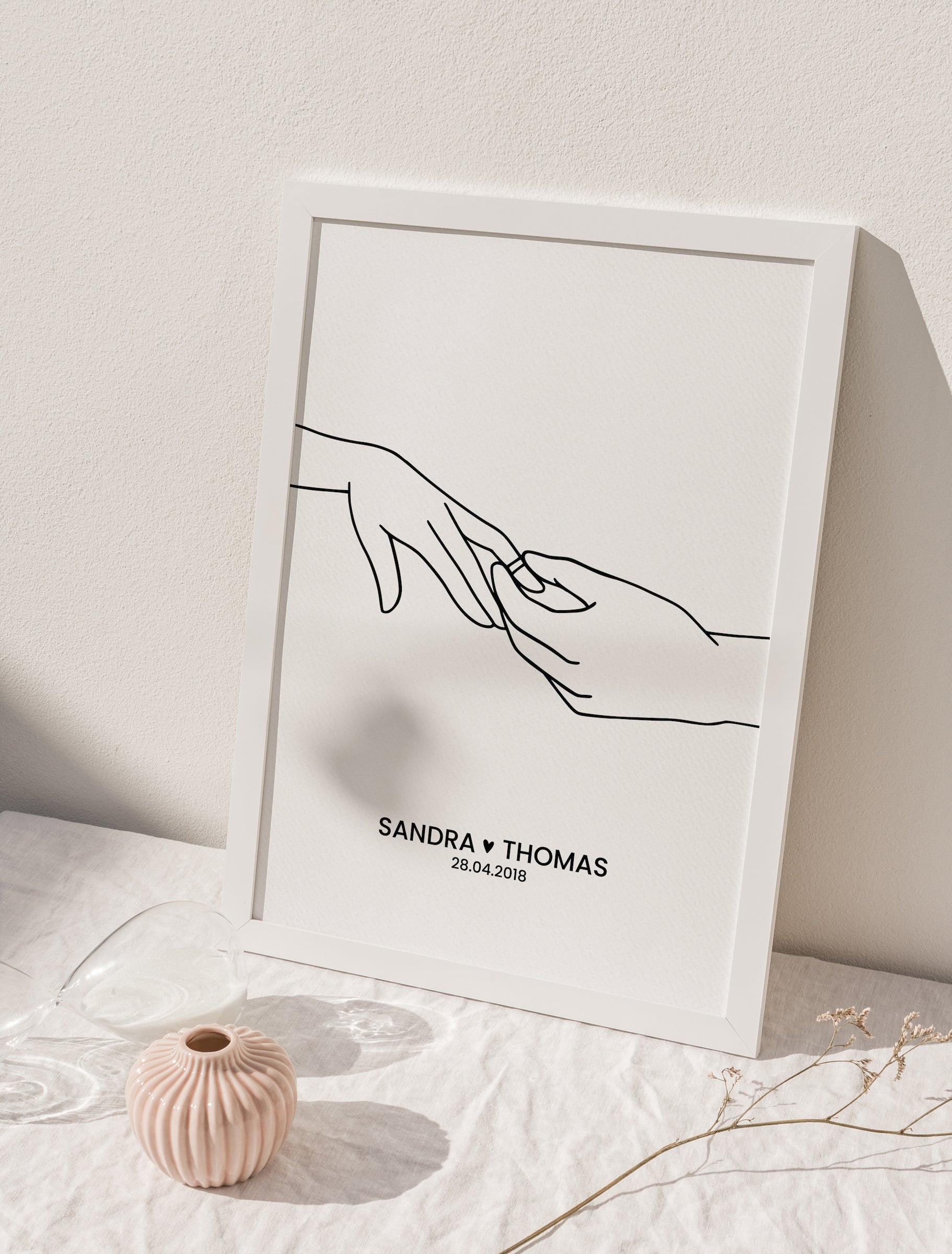 Hände - Hochzeitposter Ring Finger - Jahrestag - Hands - Poster