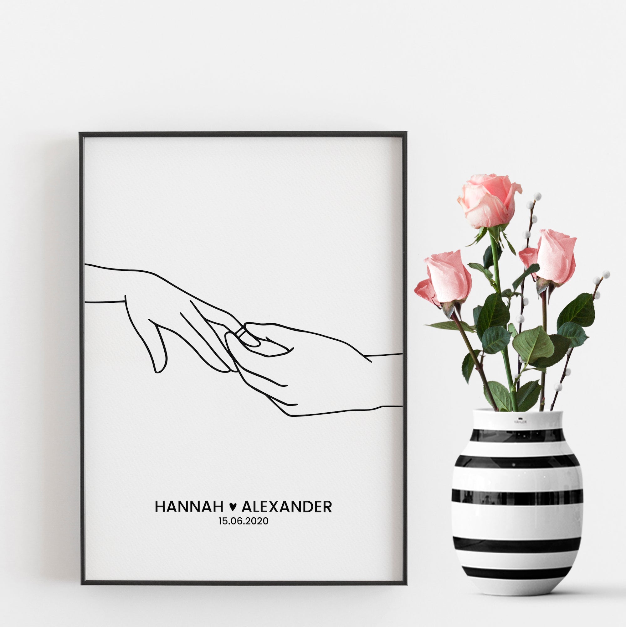 Hände - Hochzeitposter Ring Finger - Jahrestag - Hands - Poster