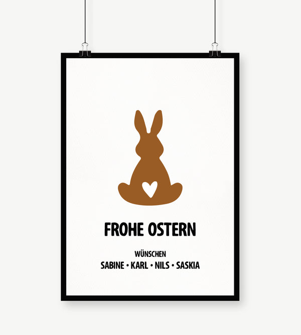 Frohe Ostern - Hase - Poster