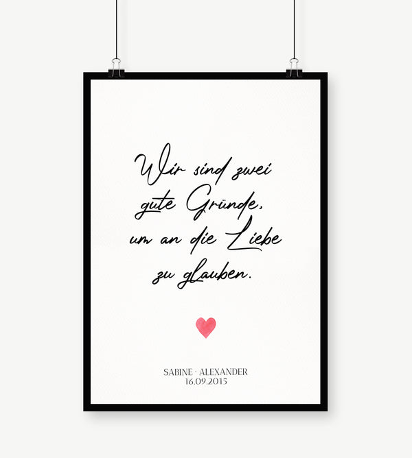 Wir sind zwei gute Gründe, um an die Liebe zu glauben - Poster